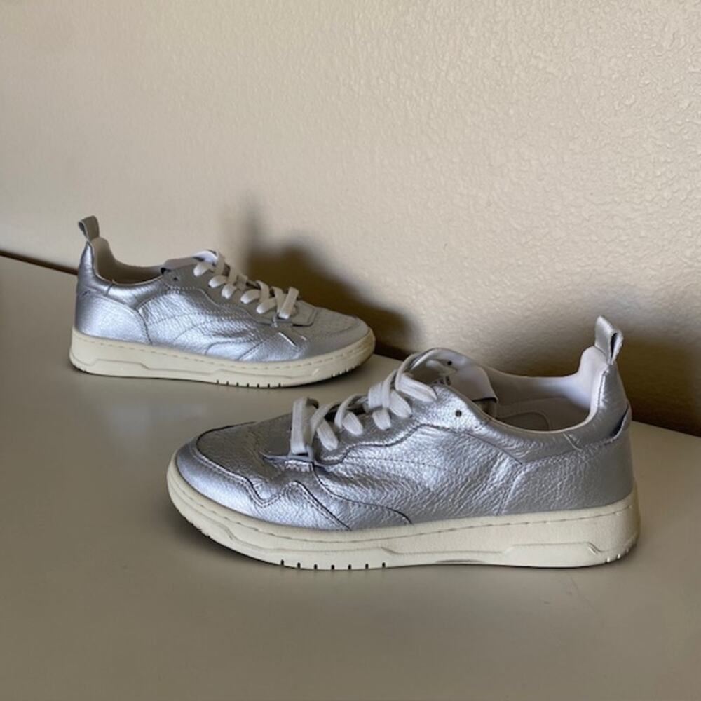 Steve Madden Everlie‎ Silver Lea Flat Fashion Lace-Up Sneakers Women's 9.5M - Picture 5 of 15